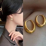 Vintage Oval Gold Plated Earrings