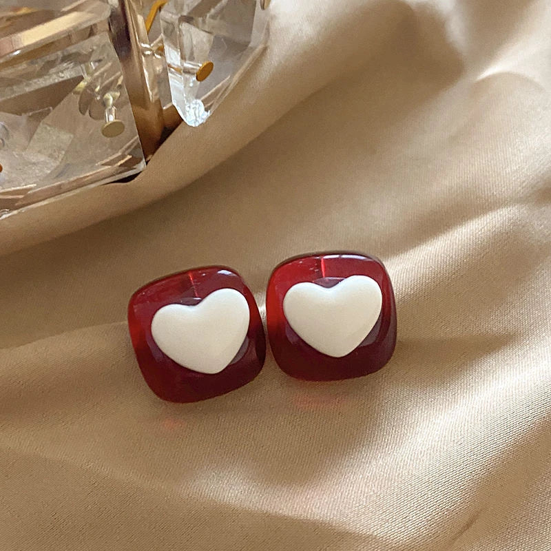 Vintage Wine Red Pearl Earrings