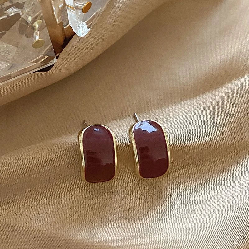 Vintage Wine Red Pearl Earrings