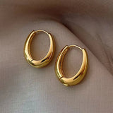 Vintage Oval Gold Plated Earrings