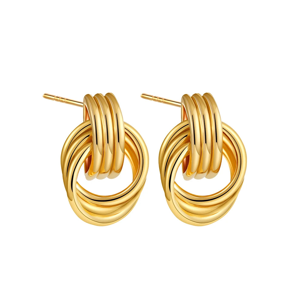 Vintage Mini Knot Gold Earrings