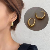 Vintage Oval Gold Plated Earrings